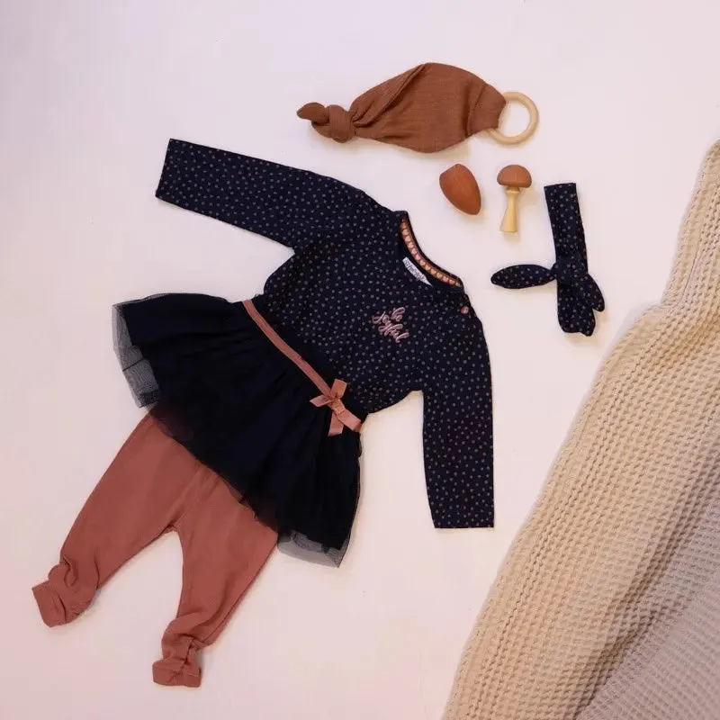 Baby Girls Dress Legging and Headband Blue | Dirkje
