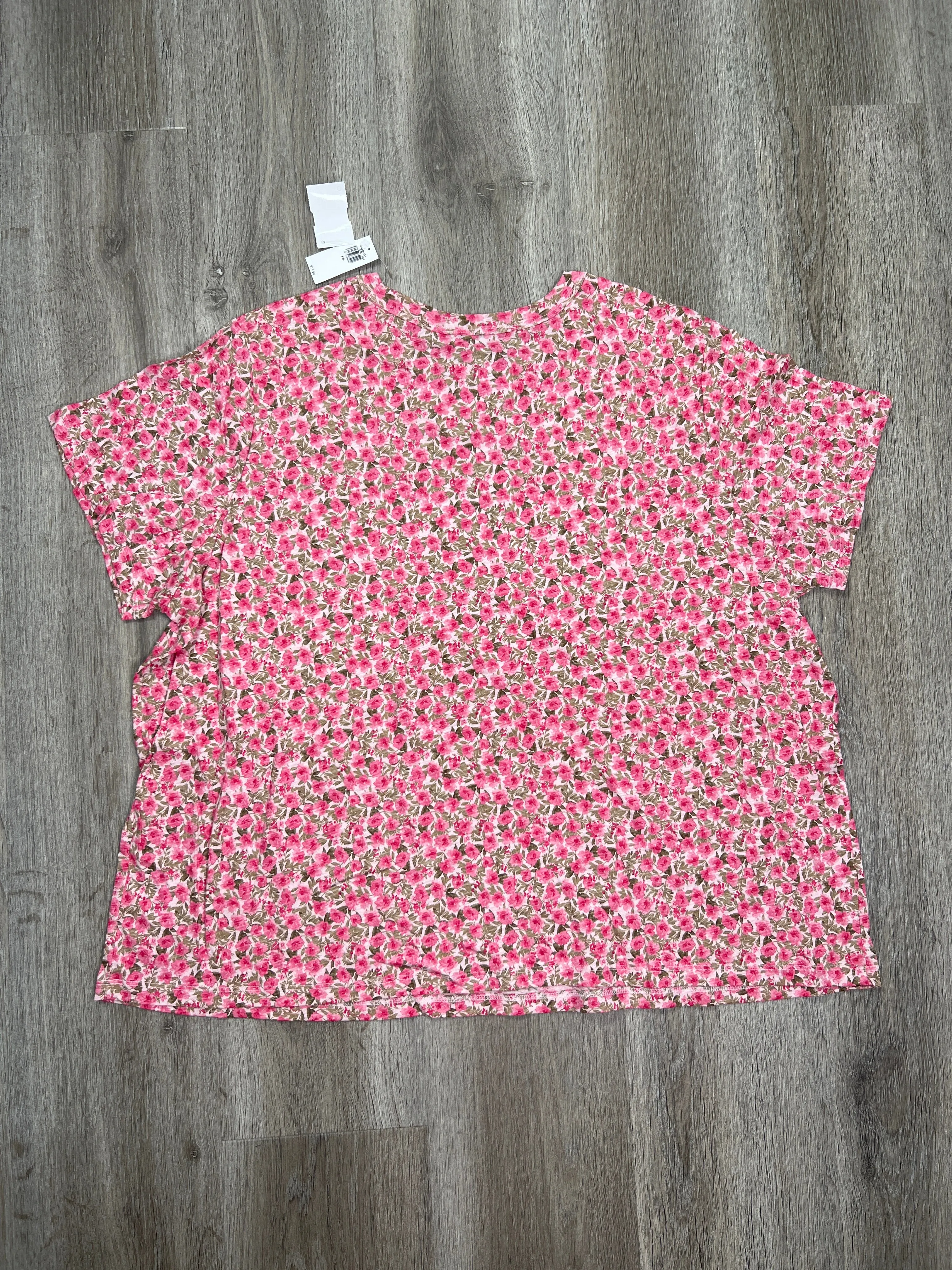 Floral Print Top Short Sleeve Basic Old Navy, Size Xxl
