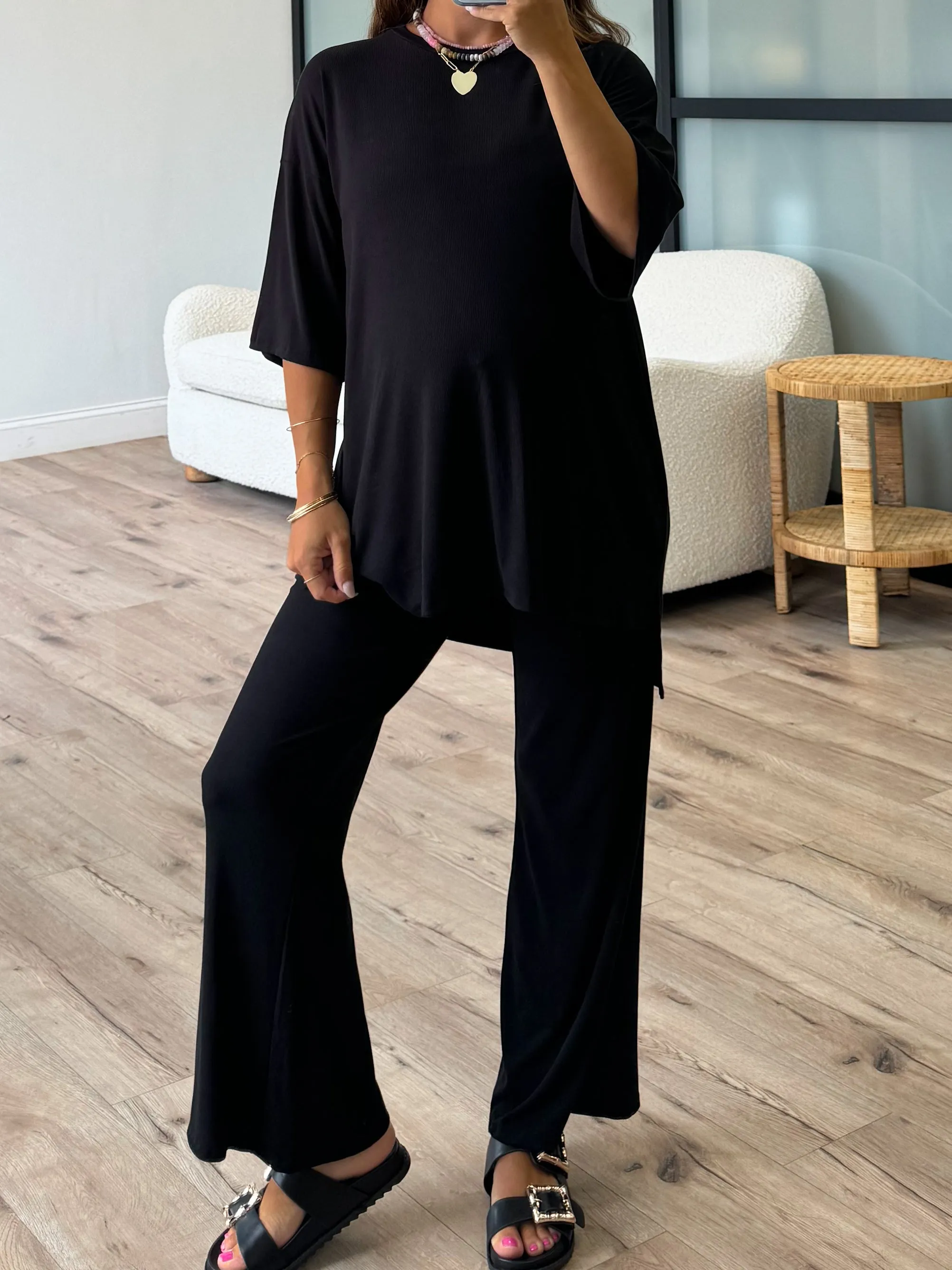 Ribbed Nova 2.0 Black Set with Plus Size Option